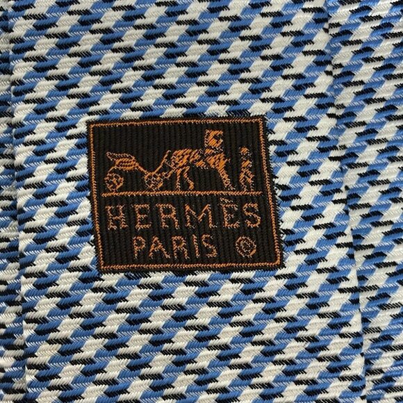 HERMES Overall handle Business Item Necktie silk blue - Picture 2 of 8